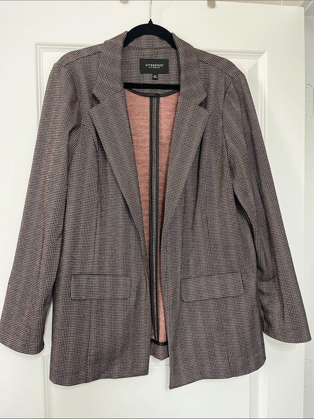 Liverpool Brown Check Blazer with Pink Lining